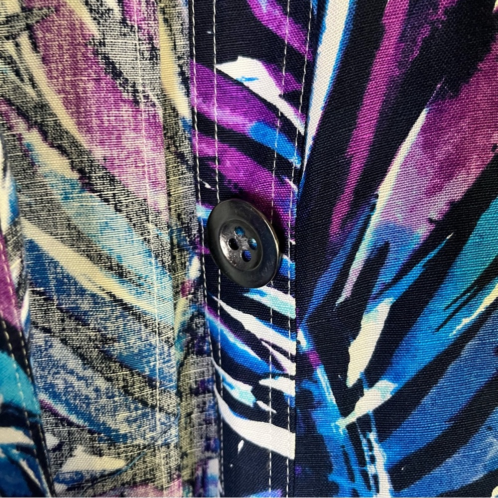 Christopher & Banks Linen Blend Light Weight Multicolor Button‎ Down Jacket Med - Picture 5 of 12